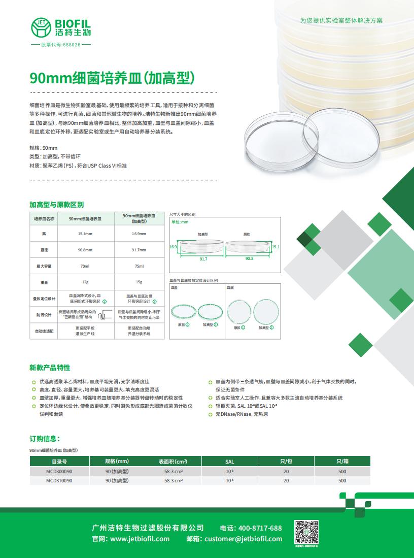 90mm细菌培养皿（加高款）